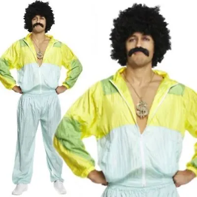 £15.99 • Buy Mens Adult 80s Scouser Shell Suit Fancy Dress Costume Tracksuit Stag Do Jimmy
