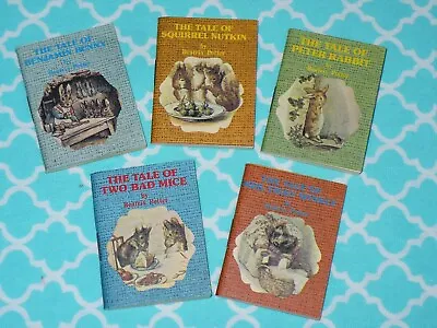 Shackman 5 Miniature PETER RABBIT Books Vintage Mini Books Beatrix Potter • $19.99
