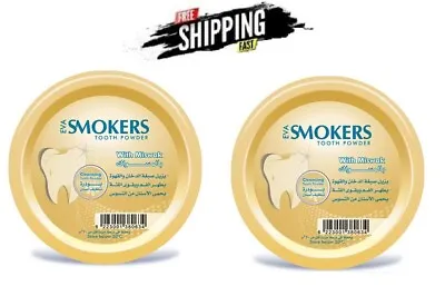£21.59 • Buy 2 X Eva Smokers Tooth Powder With Miswak Flavor 2 X 40 Gm ب المسواك