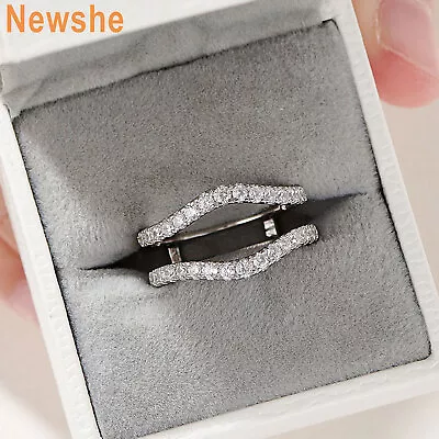 Newshe VVS1 Moissanite Wedding Band For Her Ring Wrap Enhancers Sterling Silver • $39.99