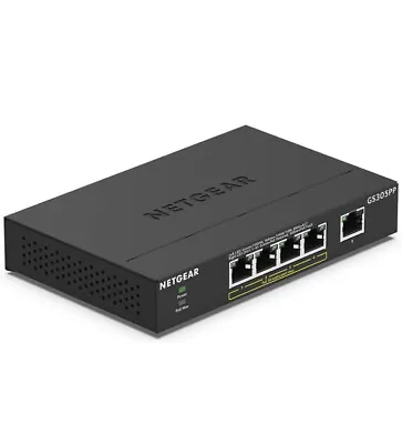 NETGEAR 5-Port Gigabit Ethernet Unmanaged PoE Switch (GS305PP) - With 4 X PoE+ • $55