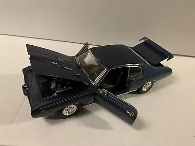 1969 Pontiac GTO Judge Blue Ram Air IV By MotorMax   1:18 Diecast • $15
