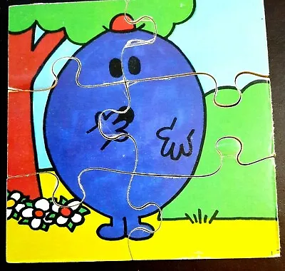 Mr Men VINTAGE 1970's  Mr Forgetful's First Puzzle  6 Plywood Jigsaw Pieces Rare • £4.99