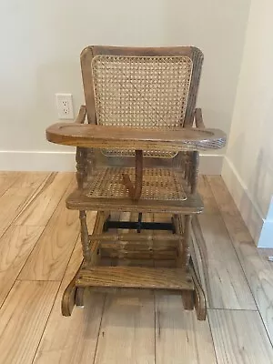 Vintage Adjustable Wooden Baby-toddler High Chair • $405