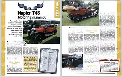 Napier T48 - 1900/1920 A Century Of Cars - Hachette Page • £1.49