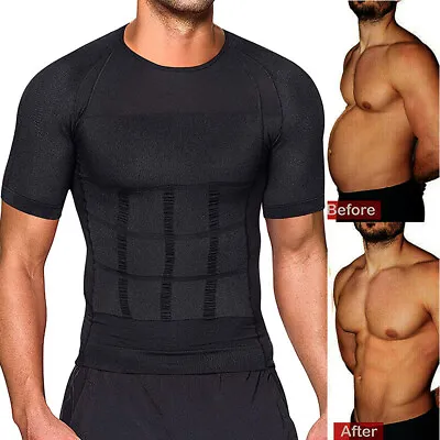 Shaper Men Body Toning T-Shirt Ultra Durable Vest Compression Underwear Tank Top • $8.26