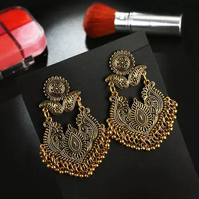 Gypsy Indian Jhumka Jewelry Gold Sliver Vintage Ethnic Exquisite Earring Jewelry • $3.29