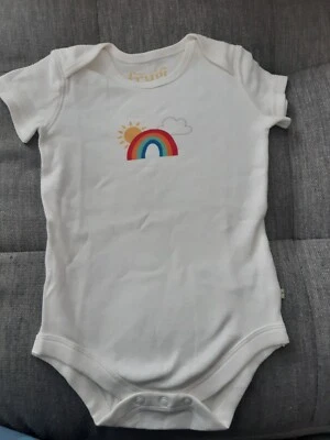 £3.50 • Buy New Frugi Organic Short Sleeved Bodysuit Vest Rainbow Stripe 6 - 12 Months
