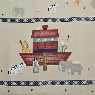 Vintage Quilting Fabric Noahs Ark Tan Animal Cracker Crafts 42  By The Yard 1994 • $10.49