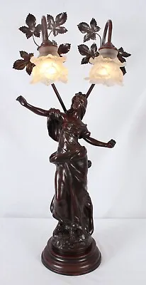 Vintage Art Nouveau Woman Figural Table Lamp • $1750