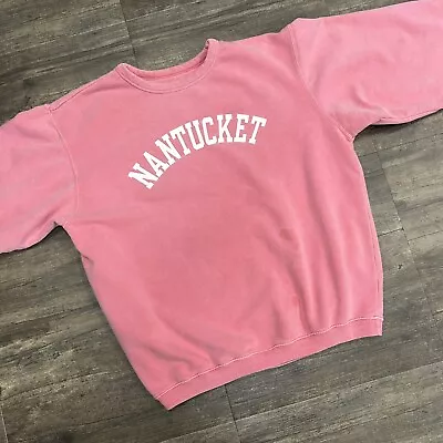 Nantucket Crewneck Sweatshirt Size Medium Pink Austins INC STAIN* • $18.99