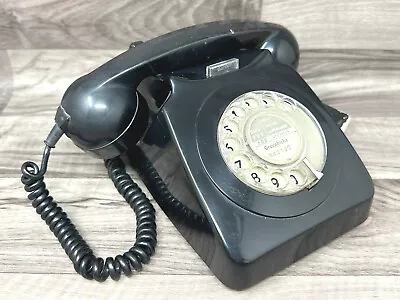 BT GPO 746F SPK Rotary Dial Landline Table Telephone Black Vintage 1972 UNTESTED • £24.99