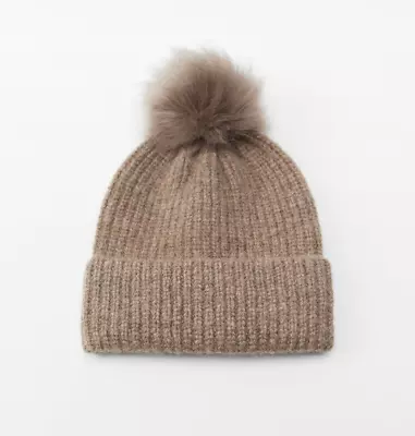 BNWT: KNIT BEANIE WITH POMPOM From ZARA: COLOUR: BROWN: MEDIUM • £19.99