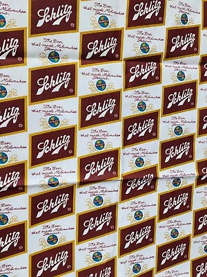 2 Yards Of Vintage Schlitz Milwaukee Beer Fabric Cotton • $45