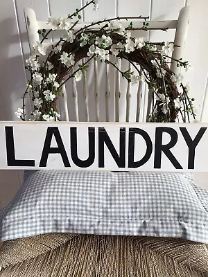 Handmade Wooden Laundry Sign Reclaimed Timber Rustic Shabby Chic White • £14