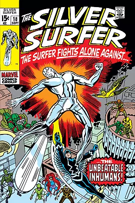 The Silver Surfer Comic Book Poster Issue 18 The Inhumans Black Bolt Medusa • $15