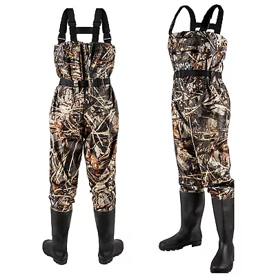 PVC Chest Waders Camo Wader Sizes 6 7 8 9 10 11 12 13 14 Fly Fishing Tackle • $61.98