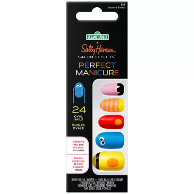 Sally Hansen Salon Effects Perfect Manicure 24 Oval Press On Nails Sesame Street • $10.69