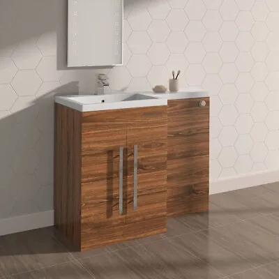 Bathroom Vanity Unit Toilet Combined Suite Basin Sink Tall Storage Cabinet • £314.97