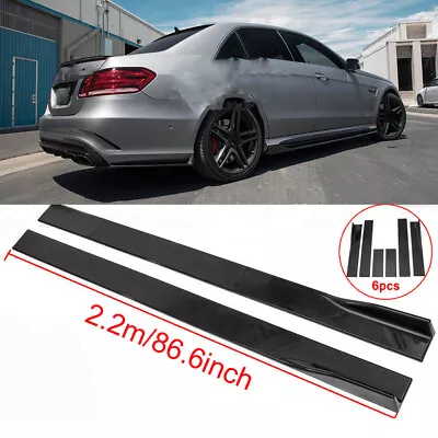 2x 86.6  Glossy Black Side Skirt For Mercedes W212 W205 W204 W203 C200 C250 C300 • $79.55