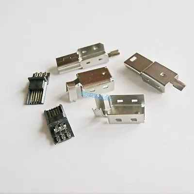 10X Mini USB Male 5 Pin Socket Pin 3-Pieces Metal Cover Types Plug Connector • $3.13