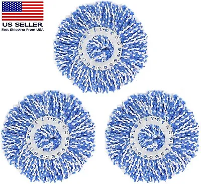 3 Pack 360° Spin Magic Mop Replacement Head Round Shape Standard Size Microfibe • $11.99