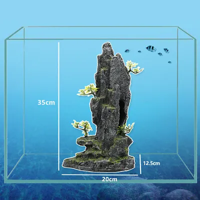 Fish Tank Accessories Aquarium Mountain Stone Rock Coral Reef Cave Ornament AU • $46.88