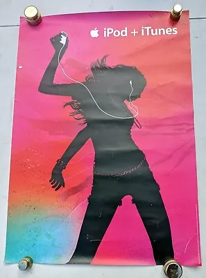 $120 • Buy Vintage Ipod + Itunes Poster Pink 2006 Apple Australia 840mm X 595mm #C