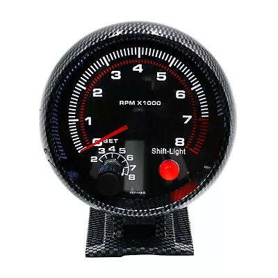 $15.88 • Buy 3.75'' Car Universal  Tachometer Tacho Gauge White Inter Shift Light 0-8000 RPM