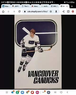 NHL Wheaties Poster's Vancouver Canucks ORIGINAL  • $55