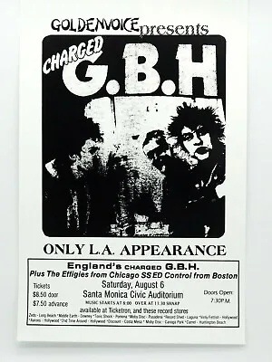 $14.95 • Buy Gbh Effigies Ss Decontrol Santa Monica Civic Vintage Hardore Punk Concert Poster