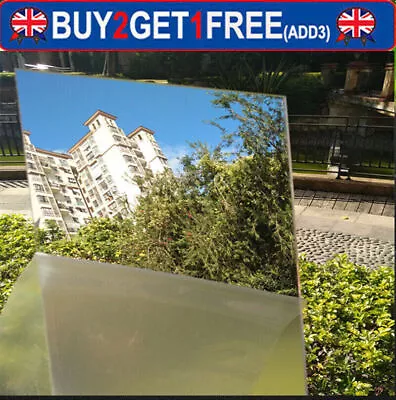 DIY Thick 2mm 100/200/300mm +1 Pc  Mirror Acrylic Board Plastic Sheets Plate • £5.79