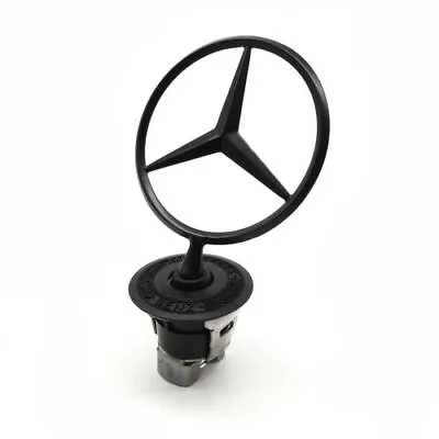 Front Hood Ornament Mounted Star Logo Emblem For Mercedes-Benz C E S AMG Black • $15.39