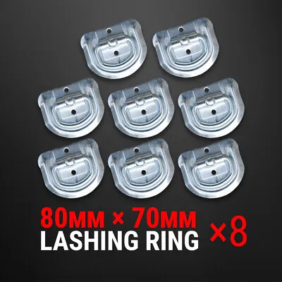 $22.85 • Buy 8 Pcs Lashing D Ring Zinc Plated Rope Ring Tie Down Anchor Trailer UTE