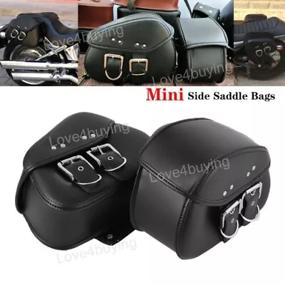 2x Motorcycle PU Leather Saddle Bags For Yamaha V-Star XVS 250 650 950 1100 1300 • $59.79