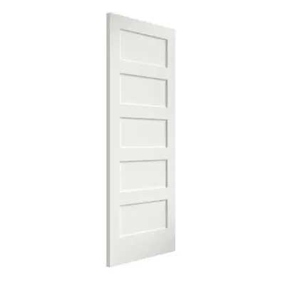 Eightdoors Slab Door 5Panel Shaker Solid Core White Primed Solid Wood Interior • $305.95