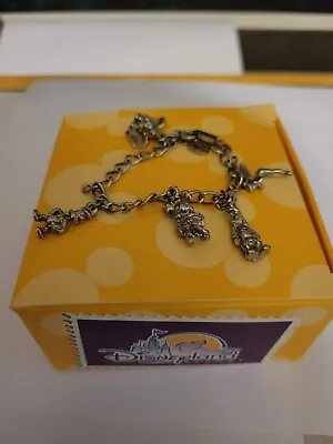 Vintage Disney Park Walt Disney Charms Silver Tone Chain Bracelet 2005 Character • $7
