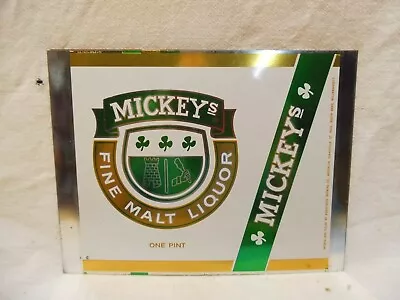 Mickey's Fine Malt Liquor 16 Oz Unrolled Beer Sheet~associated Brg.5 Locations • $9