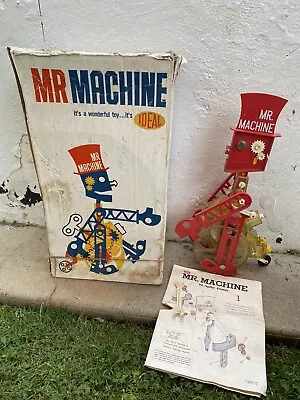 1960s MR. MACHINE WALKING ROBOT BY IDEAL  GREAT ORIGINAL BOXINSERT INSTR. • $100