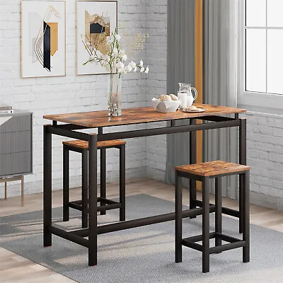 Breakfast Bar Table And 2 Stools Dining Table And Chairs Set Kitchen Furniture • £69.29