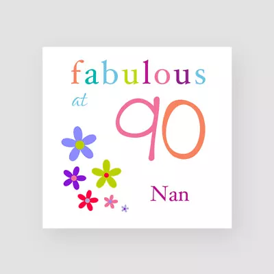 Personalised Handmade 90th Birthday Card - For Her Mum Grandma Nan Flowers • £3.85