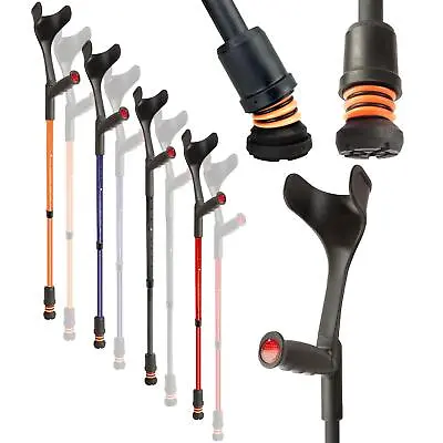 Flexyfoot Soft Grip Shock Absorbing Open Cuff Crutches | Range Of Colours • £28.95