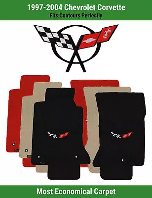 $138.99 • Buy Lloyd Velourtex Front Mats For '97-04 Chevy Corvette W/Black Corvette Flags 1