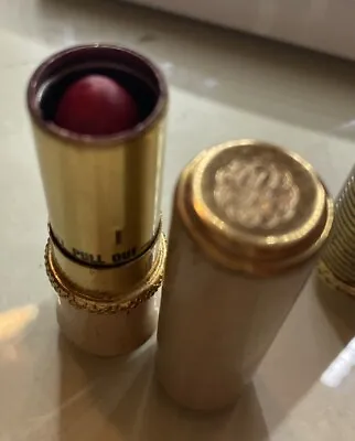 Vintage Revlon Futurama Lipstick Gold Metal Tube Case Lanolite Flama Grande • $35.02