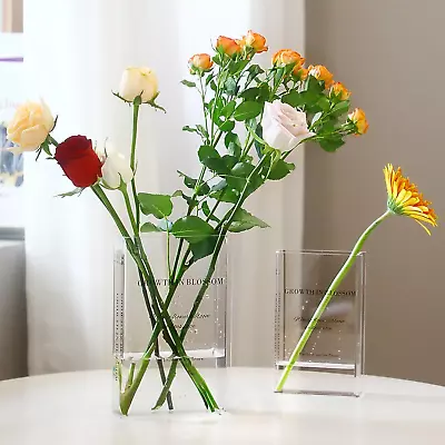 Book Vases For Flowers Clear Book Flower Vases 2 Pack Acrylic Vase Aesthetic Roo • $34.41