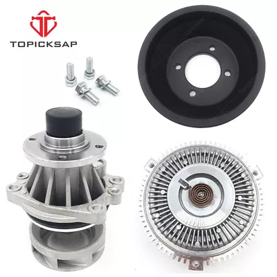 3pc Water Pump (Metal Impeller) & Fan Clutch & Pulley Kit For BMW E39 X5 E53 E46 • $62.69