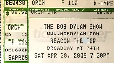 Bob Dylan 2005 Beacon Theater Ticket Stub Never Ending Tour Merle Haggard NYC • $15