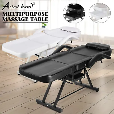 Black/White Massage Table Tattoo Chair Facial Bed Barber Salon Spa W/Storage Box • $209.99