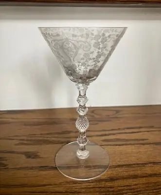 Lovely Vintage Cambridge Glass Diane Crystal 5-3/4  Tall 3-Oz Cocktail Glass. • $18