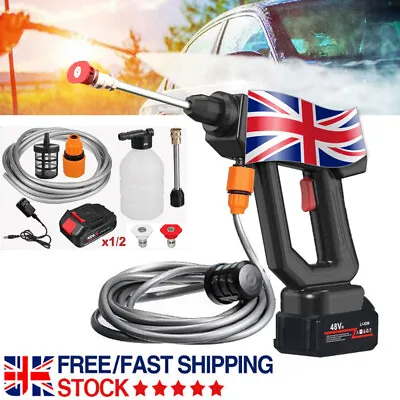 £36.99 • Buy 2 Battery Portable Cordless Car High Pressure Washer Jet Water Wash Cleaner Gun